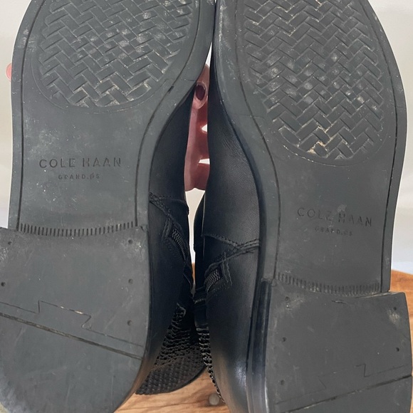 Cole Haan Women's Idah Boot Tall Riding Black Leather Winter Expanding Calf Sz 9 - Picture 7 of 9